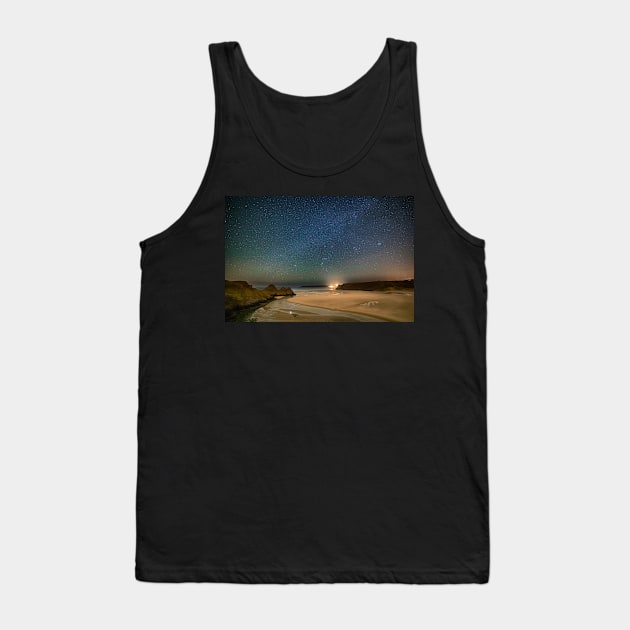 Three Cliffs Bay at night, Gower Tank Top by dasantillo